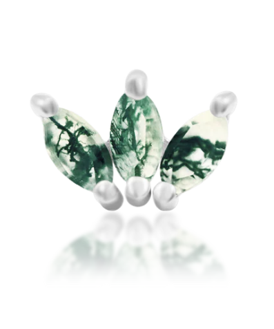 Moss Marquise Fan Gold Top
