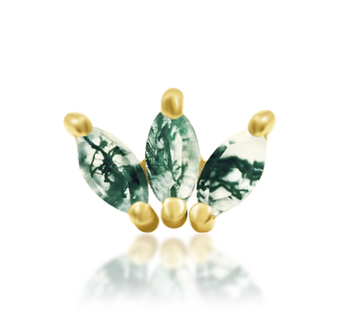 Moss Marquise Fan Gold Top