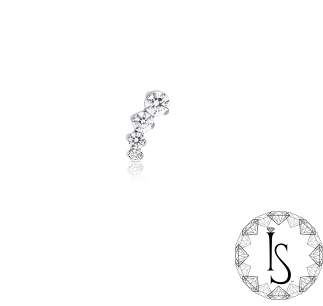 Titanium Odyssey Polymnia Prong-set Faceted Gem Cluster End