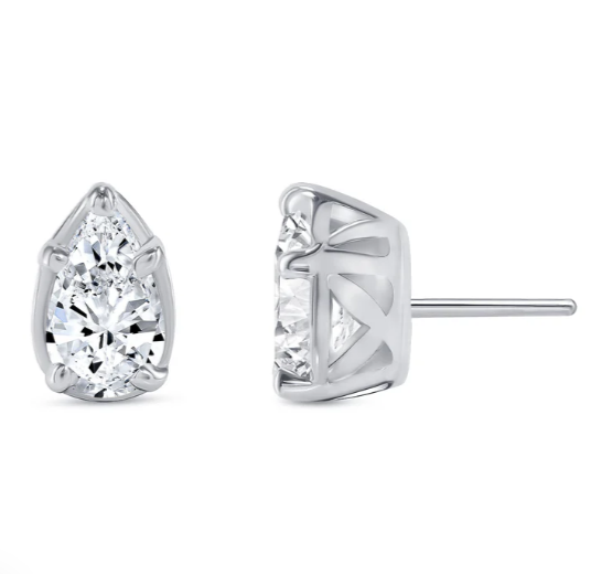 Ornament Pear Prong Gold Top