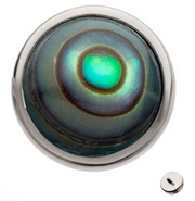 Threaded Titanium Natural Stone Cabochon Gem End