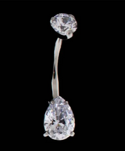 Pear Cut Premium Zirconia Navel Ring