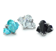 Titanium Pear Cut Gem Fan Clusters - Monochrome