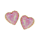 18K Gold Opal Heart End