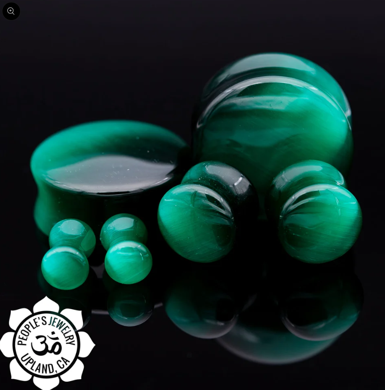 Glass Double Flare Plug Pair