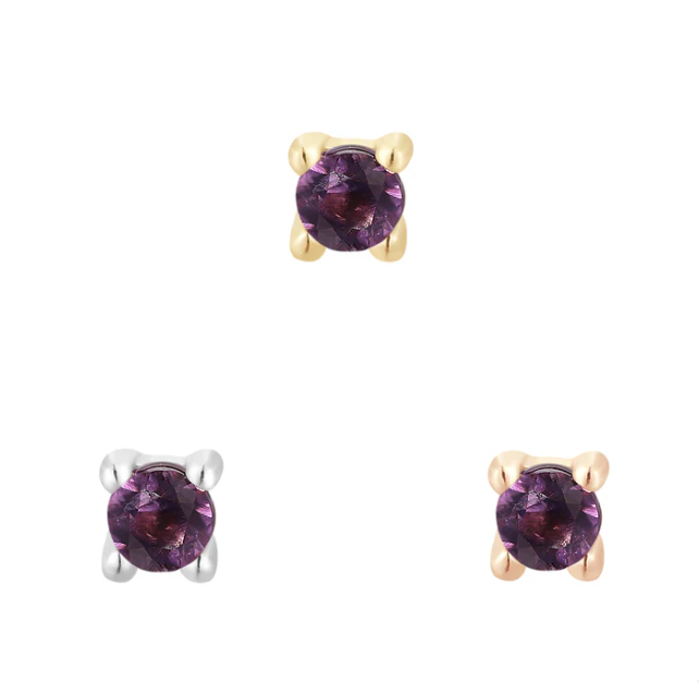 Prong Set 14k Gold Threadless End with Gemstone