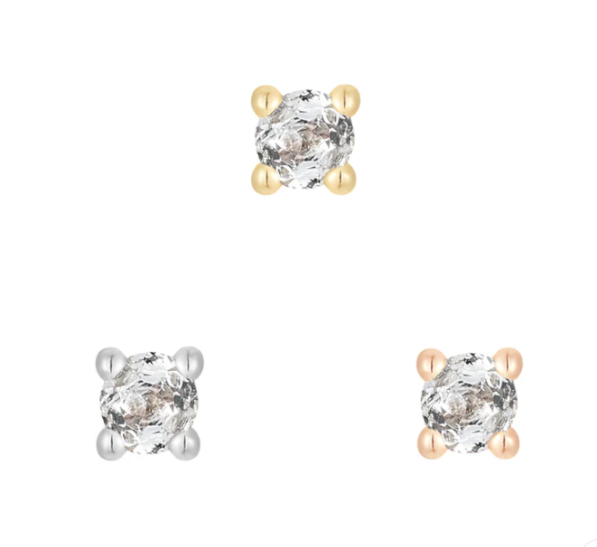 Prong Set 14k Gold Threadless End with Gemstone