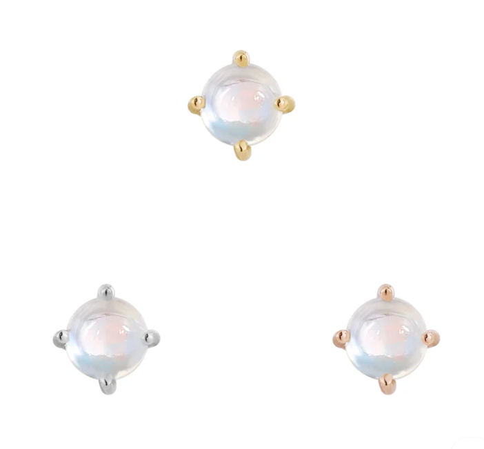 Prong Set 14k Gold Threadless End with Gemstone