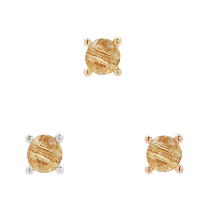Prong Set 14k Gold Threadless End with Gemstone