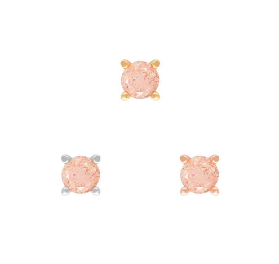 Prong Set 14k Gold Threadless End with Gemstone