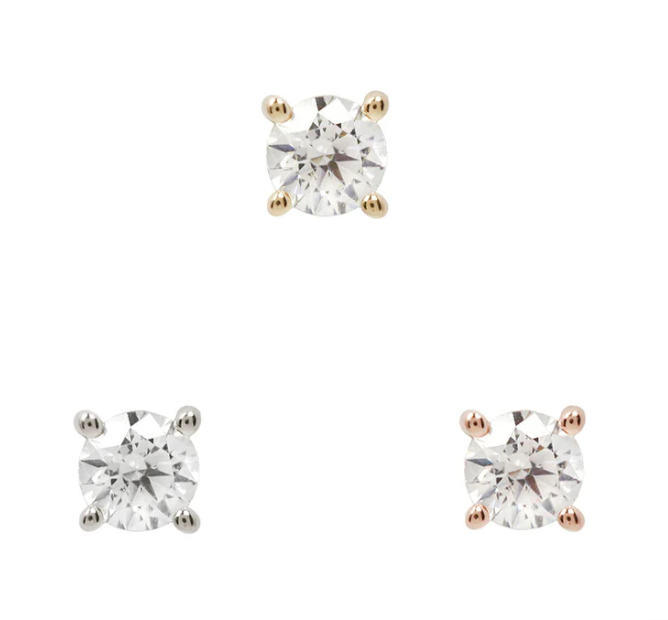 Prong Set 14k Gold Threadless End with Gemstone