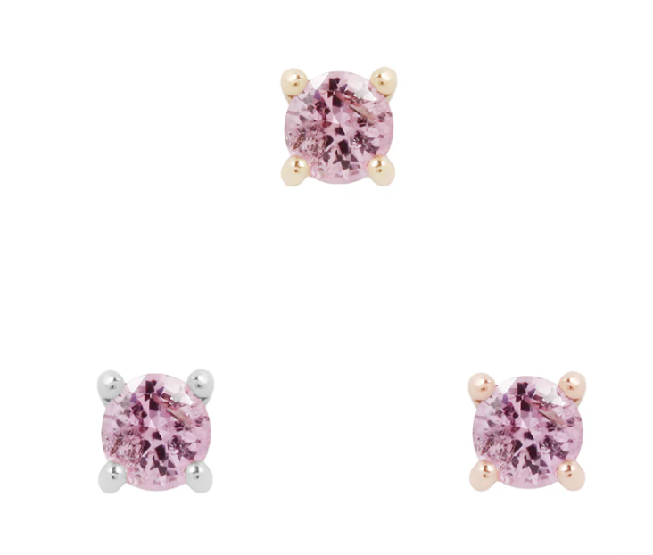 Prong Gem Threadless End with Pink Sapphire