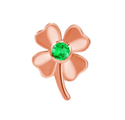 14k Gold Four Leaf Clover with Gem