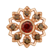 Rosette 14k Gold with Gemstone Threadless End