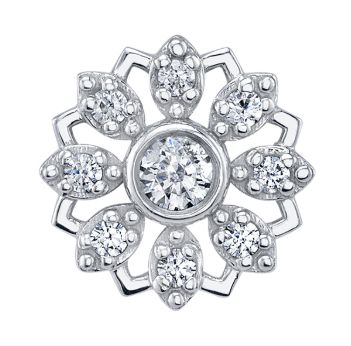 Rosette 14k Gold with Gemstone Threadless End