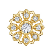 Rosette 14k Gold with Gemstone Threadless End