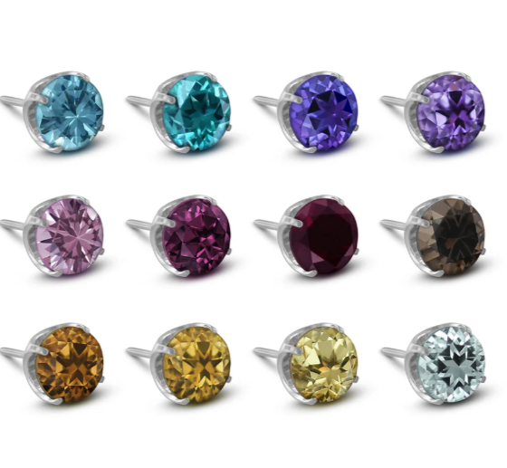 Titanium Prong Set Semi-Precious Gem