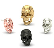 Jaw Motion Skull 14k Gold Threadless End