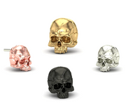 Jaw Motion Skull 14k Gold Threadless End