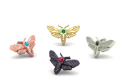 Skull Moth 14k Gold Threadless End