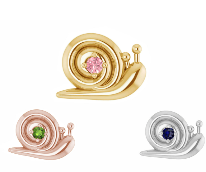 Snail 14k Gold Threadless End