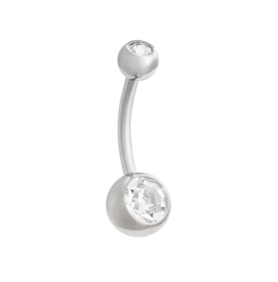 Double Bezel Titanium Navel Curve