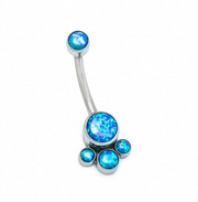 Opal Terraced Cluster Titanium Navel Curve