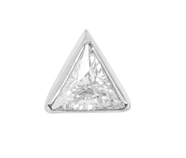 Titanium Triangle CZ Threadless End