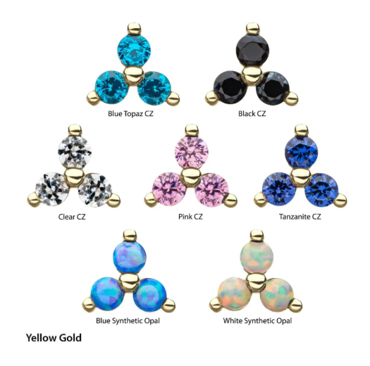 14k Gold Prong Set Trinity