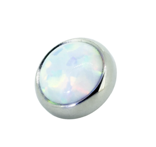 Threaded Titanium Faux-pal Opal Cabochon Gem End