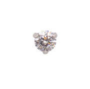 Titanium Tri Prong CZ Threadless End