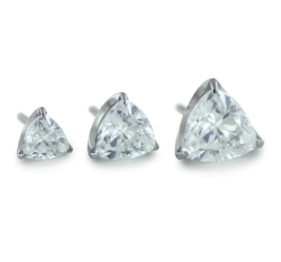 Titanium Trillion Cut Prong Set Gem