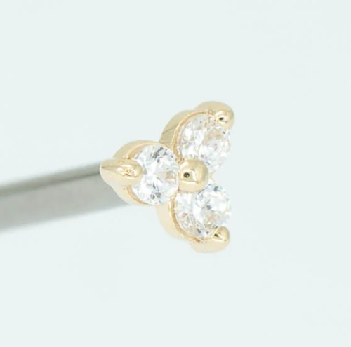 Trinity 14k Gold Threadless End