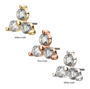 14k Gold Prong Set Trinity