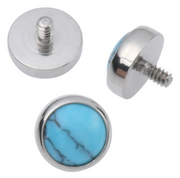Threaded Titanium Natural Stone Cabochon Gem End