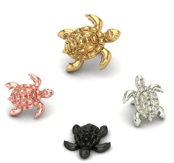 Textured Turtle 14k Gold Threadless End