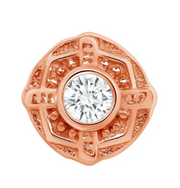 14K Goldener quadratischer Aufsatz mit Edelstein