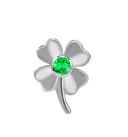14k Gold Four Leaf Clover with Gem