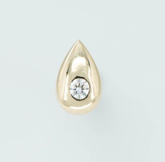Tear Droplet 14k Gold Threadless End